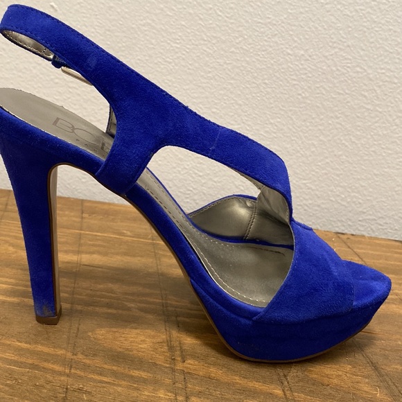 BCBG blue suede platform sandals - Picture 3 of 7